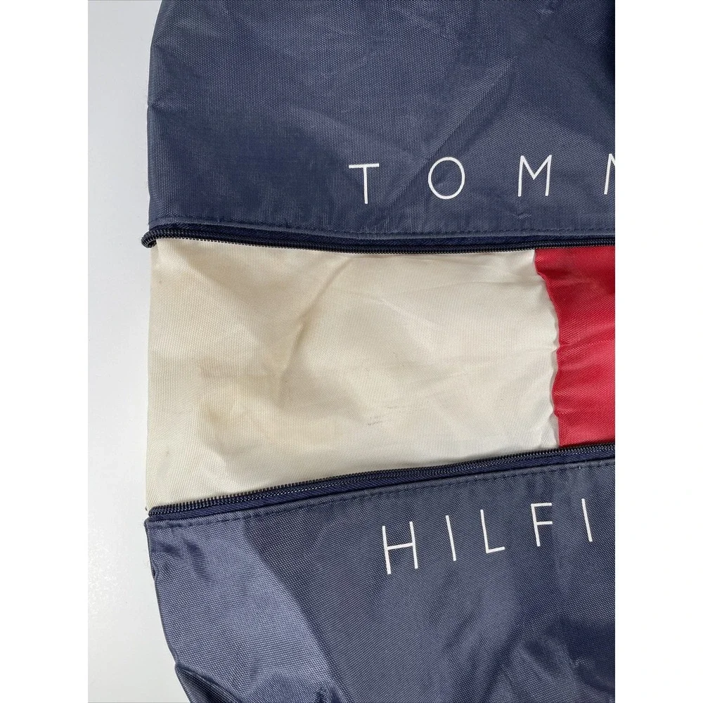Vintage‎ Tommy Hilfiger Duffle Bag Expandable Spell Out Logo Laundry Travel Gym